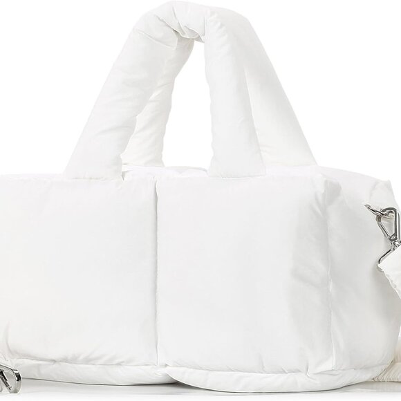 Small Puffer Tote Bag for Women, Quilted Soft Puffy Satchel Shoulder Purse Cross